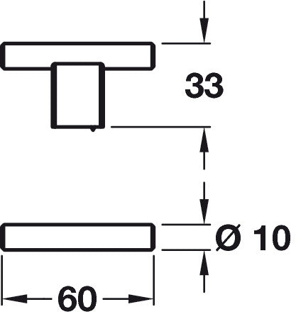 GRAF 2 T Knob Alu Inox 60x33mm