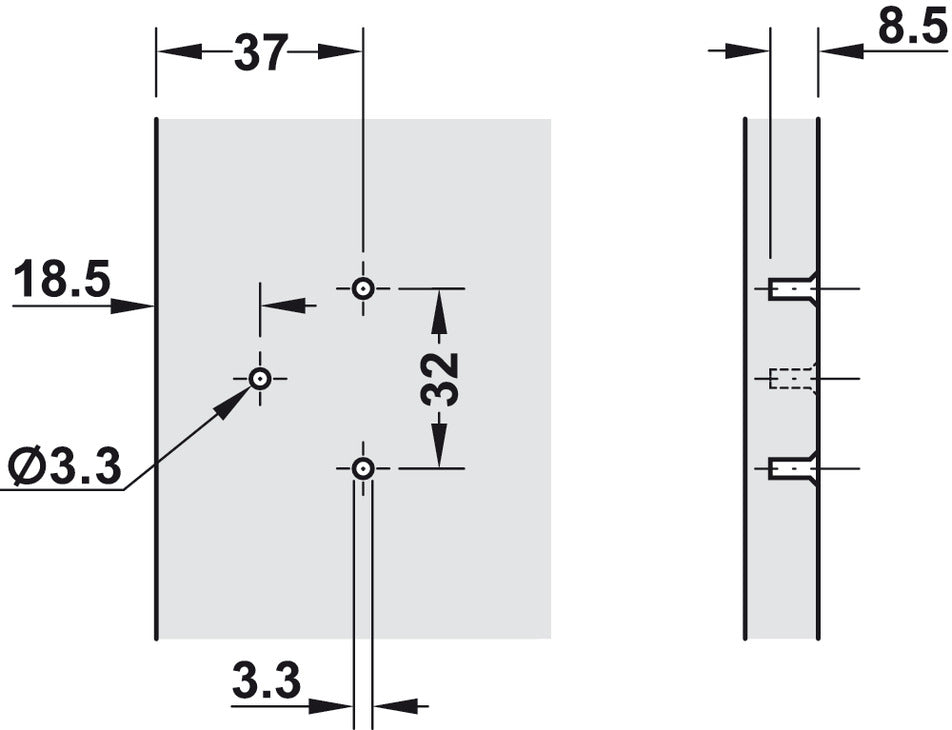 270/240D Hinge 5mm ExAxle 3.5mm 10/13