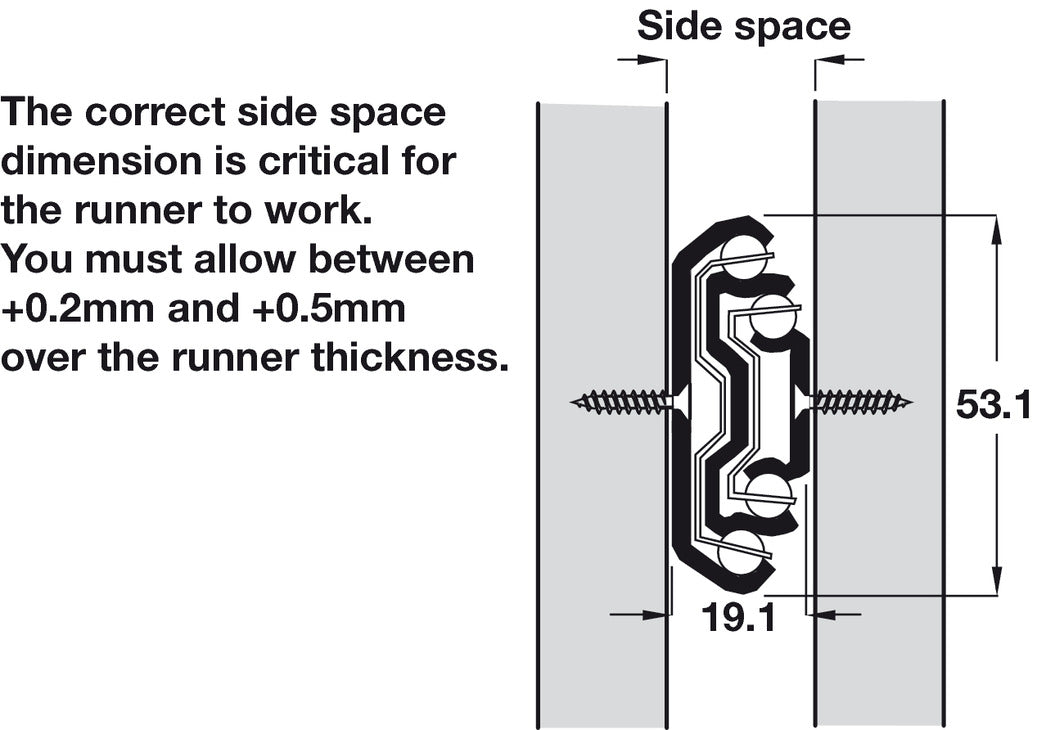 5343 InLock Drawer Runner Full 100kg 500mm SZP