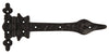 2x Antique Spear Hinge 237x109mm Blk