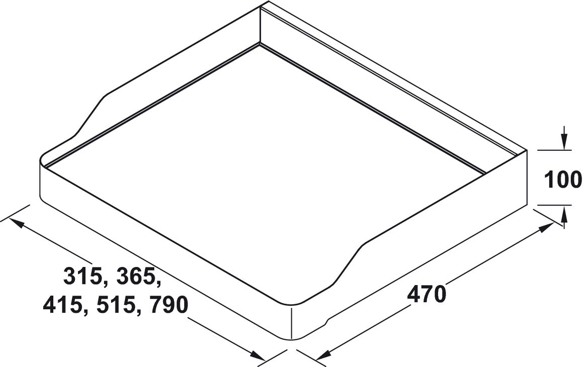 VS SUB 600mm PO Bskt Hinged 1xPln Lva