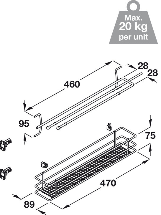VS SUB Side 150mm Bskt/Towel Sph Chr
