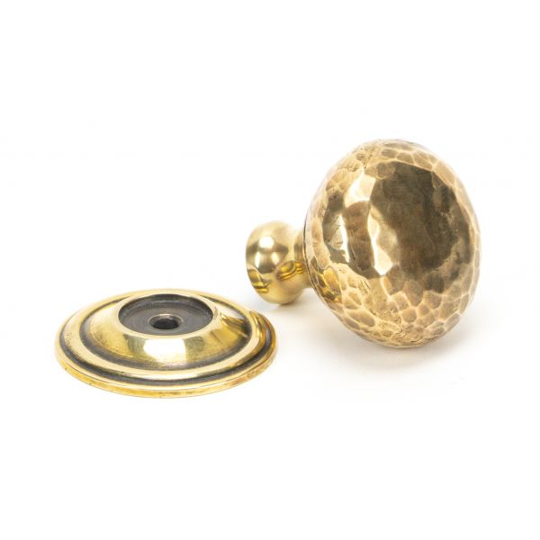 Aged Brass Hammered Mushroom Cabinet Knob 32mm