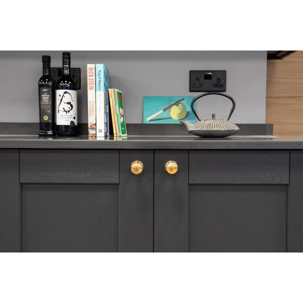 Aged Brass Hammered Mushroom Cabinet Knob 32mm