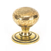 Aged Brass Hammered Mushroom Cabinet Knob 32mm