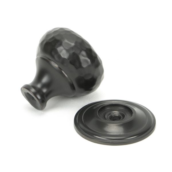 Aged Bronze Hammered Mushroom Cabinet Knob 32mm