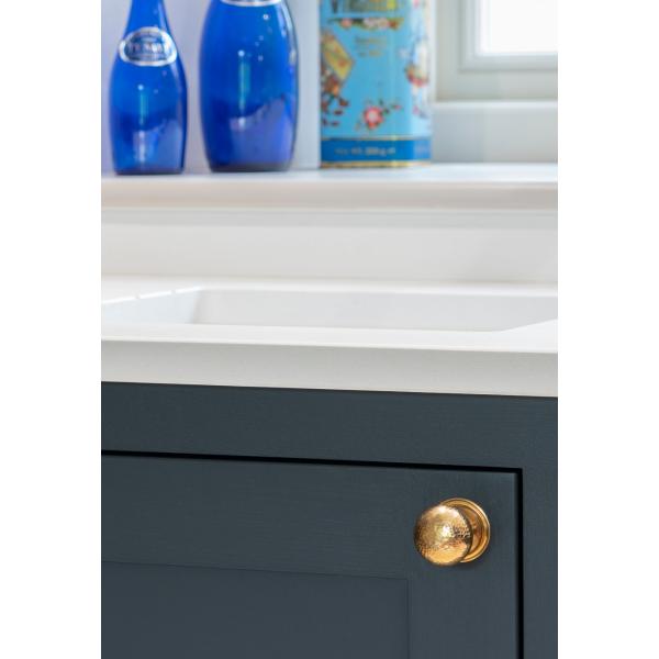 Aged Brass Hammered Mushroom Cabinet Knob 38mm