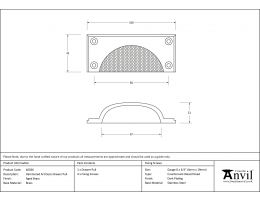 Aged Brass Hammered Art Deco Drawer Pull