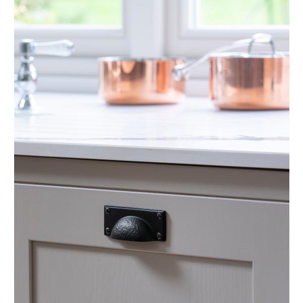 Aged Bronze Hammered Art Deco Drawer Pull