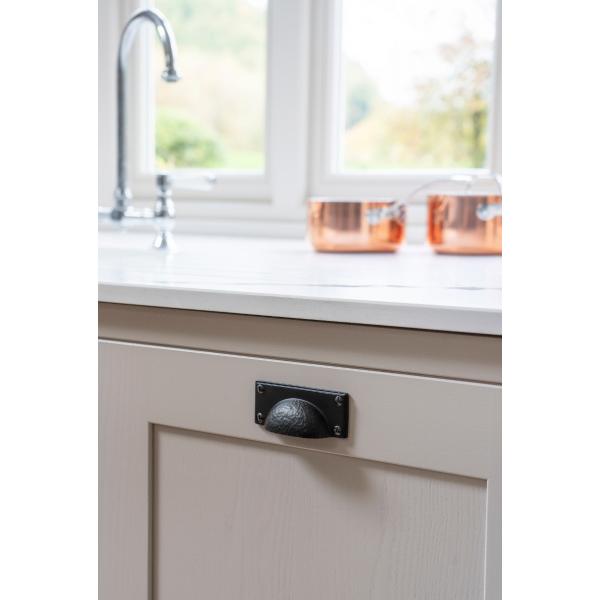 Aged Bronze Hammered Art Deco Drawer Pull