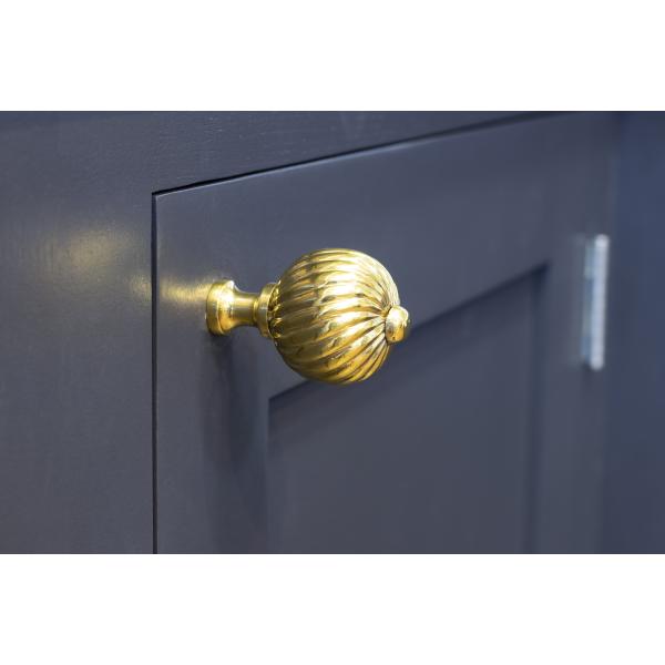 Polished Brass Spiral Cabinet Knob Medium B K Services 0454