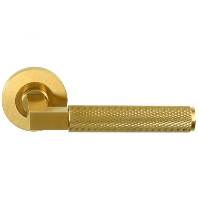 Alexander and Wilks Hurricane Knurled Lever on Round Rose - Pair