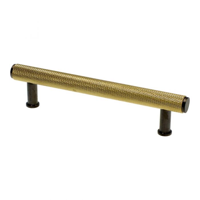 Alexander and Wilks Crispin Dual Finish Knurled T-bar Cupboard Pull Handle