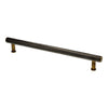Alexander and Wilks Crispin Dual Finish Knurled T-bar Cupboard Pull Handle
