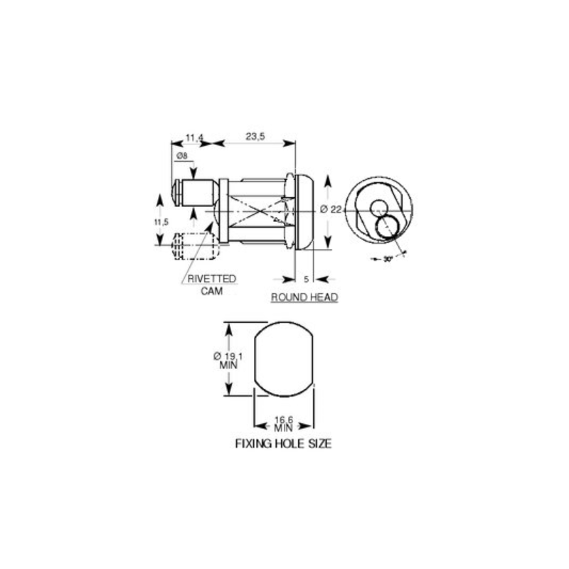 20MM MULTI DRAWER LOCK L&F 1352