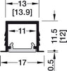 Aluminium Profile, for Recess Mounting Loox5 LED Flexible Strip Lights, 1103