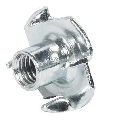 T-Nut Four Prong M6 D19mm St Bright