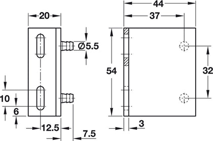 Rear Panel Brkt/Lugs Varianta 32 Pl Wht
