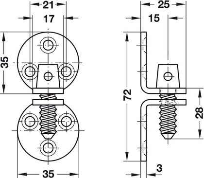 Hamburg Style Connector St Brass Plt