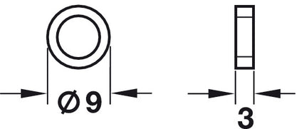 Door Panel Con.Bolt Washer D9x3mm Pl Wht