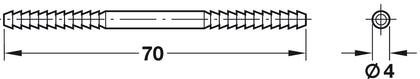 Door Panel Con.Bolt D4x70mm St CP