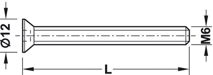 Connecting Bolt Csk SW4 M6x70mm St NP