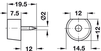 Shelf Support Knock Pl Brown/St Y/Chr