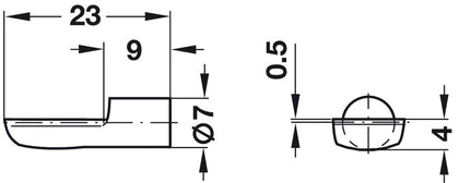 Shelf Support D7mm Spoon Plug St BP