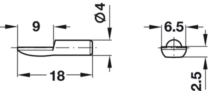Shelf Support D4mm Plug St BP
