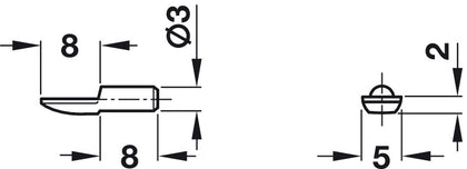 Shelf Support D3mm Plug St NP