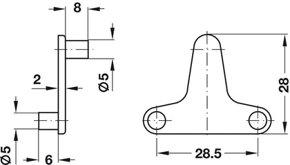 Gls Shelf Clamp D5/16-22mm Plug-In ZA NP