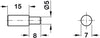Shelf Support D5x15mm w Stop Plug St NP