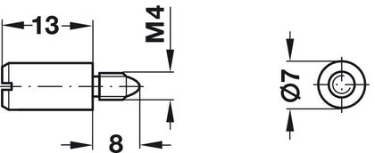 Shelf Support D5mm M4 Sleeve Plug St NP