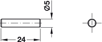 Shelf Support D5x24mm Plug St NP