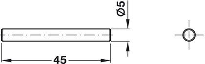 Shelf Support D5x45mm Plug St NP