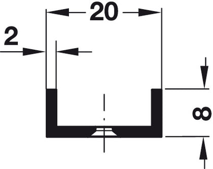 Shelf Support Strip Screw 3.5m Alu Slv