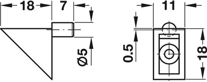 Shelf Support D5mm Plug Pl Brown