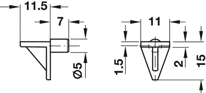 Shelf Support D5mm Plug Pl Beige