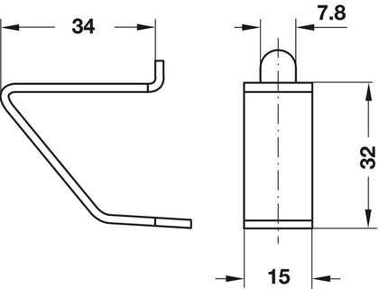 Shelf Support Alu Slv for 283.13.903