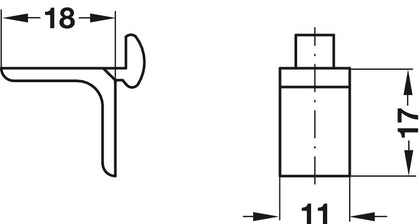Shelf Support Alu Bright for 283.12.013