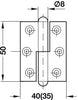Furniture Hinge Straight RH 50mm St NP
