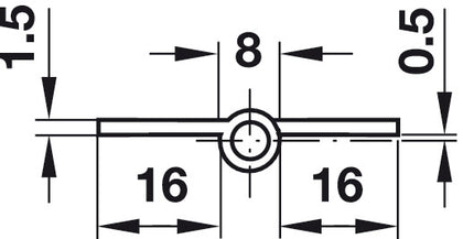 BP Furniture Hinge Straight 50mm RH St