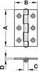 Butt Hinge 50x31mm Steel Galv