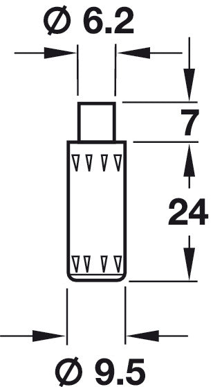 Lt Duty Guide Bolt w Spr Load Nyl Wht