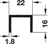 SlidoClassic 55IF Top Guide Rail 2.5m BA