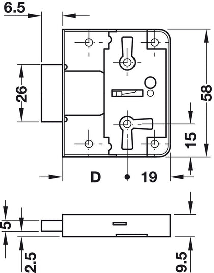 Rim Lock W Levers W Dead Bolt