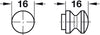 Mini Push-Lock Knob D16mm Pl PB