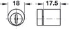Cylinder for Mortice Lock D18mm Dif CLR