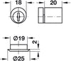 Mortice Lock Cylinder D18mm MNP H1