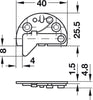 Drawer Catch 40x25.5mm LH SNP